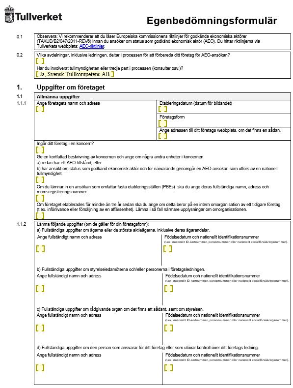 Egenbedömningsformulär