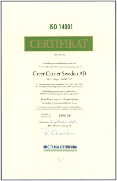ISO-14001 Certifikat